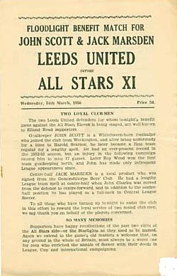 ER v All Stars1955-56 Jack Scott and Jack Marsden Testimonial 14-3-56