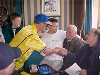 Dad saying hello to Mr Charles